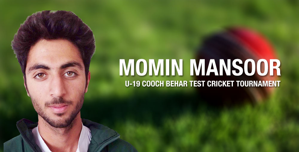 Momin Mansoor selected for U-19 Cooch Behar Test Cricket Tournament